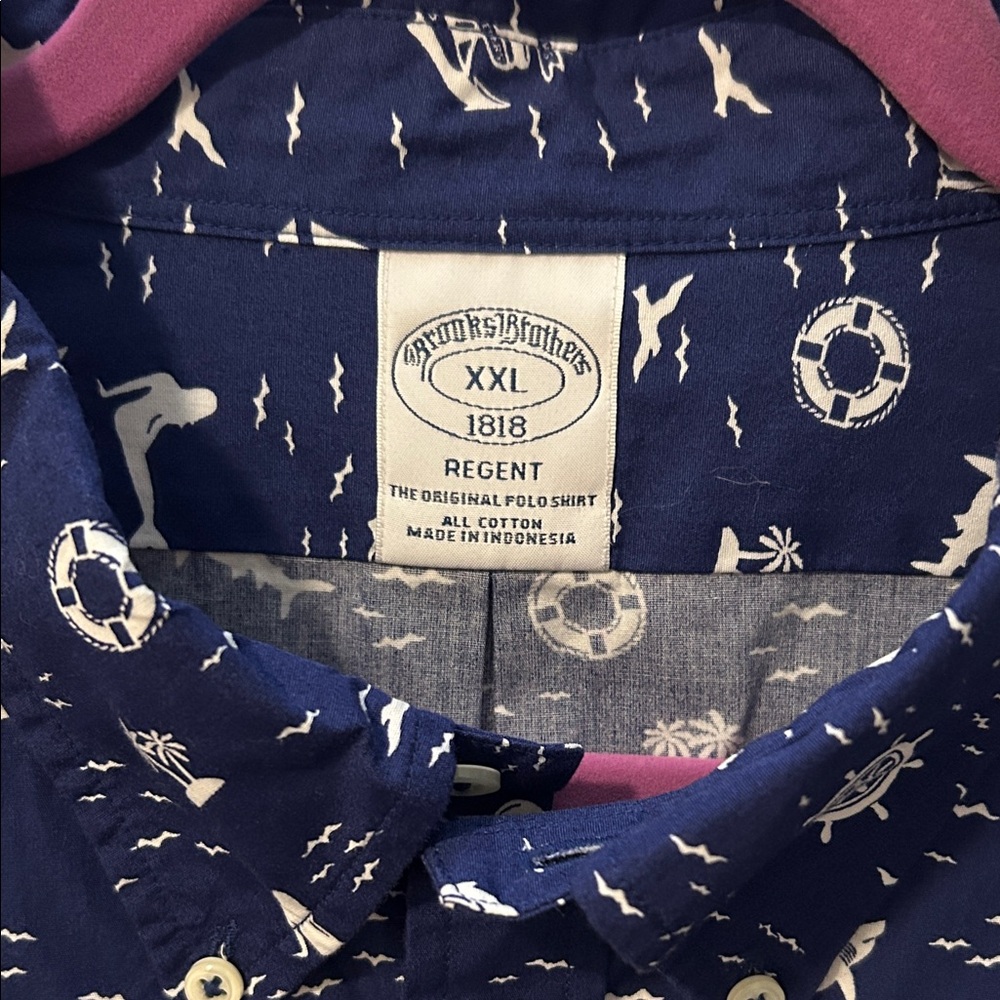 Brooks Brothers Blue Nautical Print Shirt - Picture 2 of 4